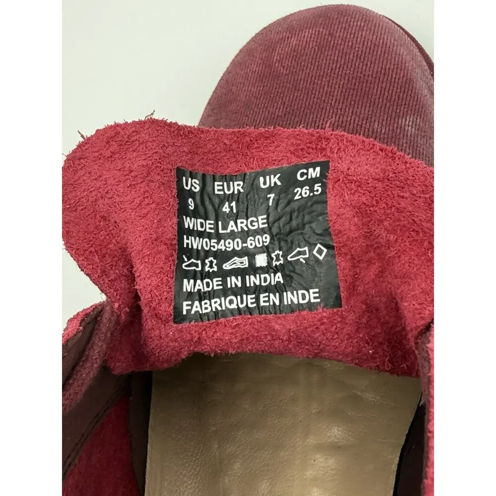 Hush Puppies Women's Suede Ankle Boots Burgundy Wide 9W Lace Up Tassel Comfort - Picture 11 of 12